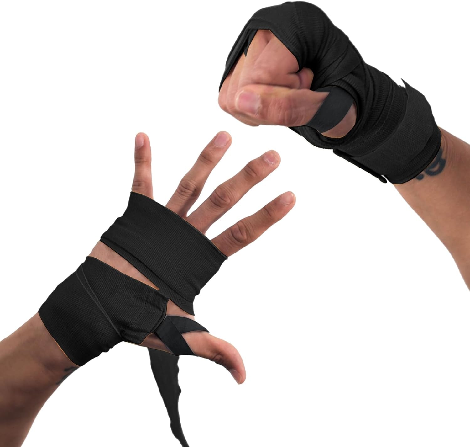 120” Handwraps – Breathable Polyester-Cotton, Hook & Loop Closure, Wrist & Knuckle Protection, Wear under Boxing or Training Gloves – Great for Combat Sports