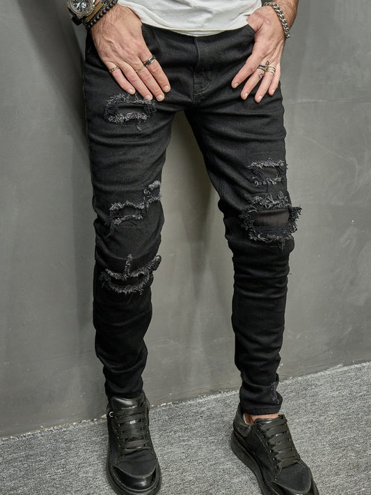 Manfinity  Men Frayed Skinny Jeans 