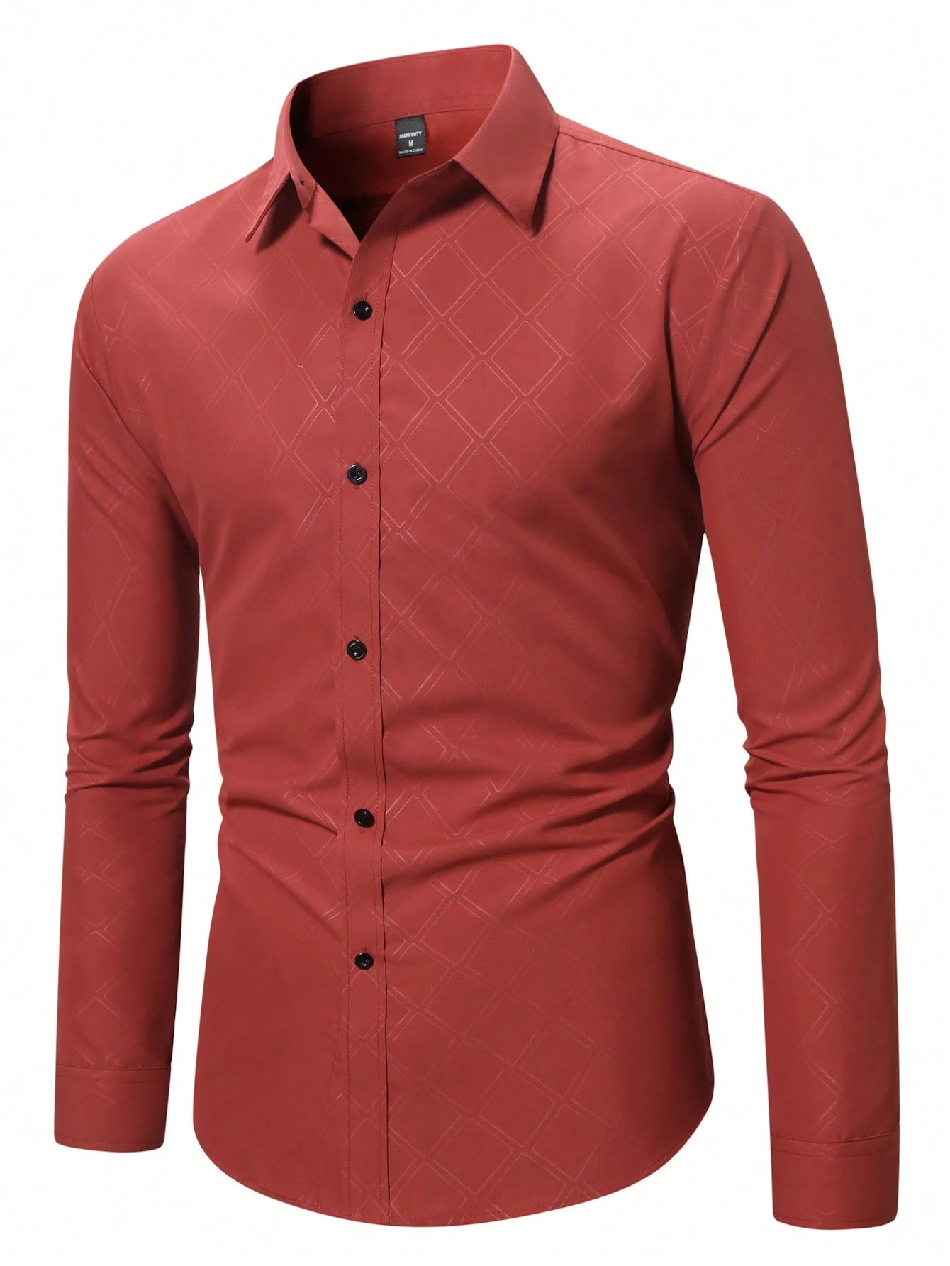 Manfinity Men's Diamond Checkered Shirt