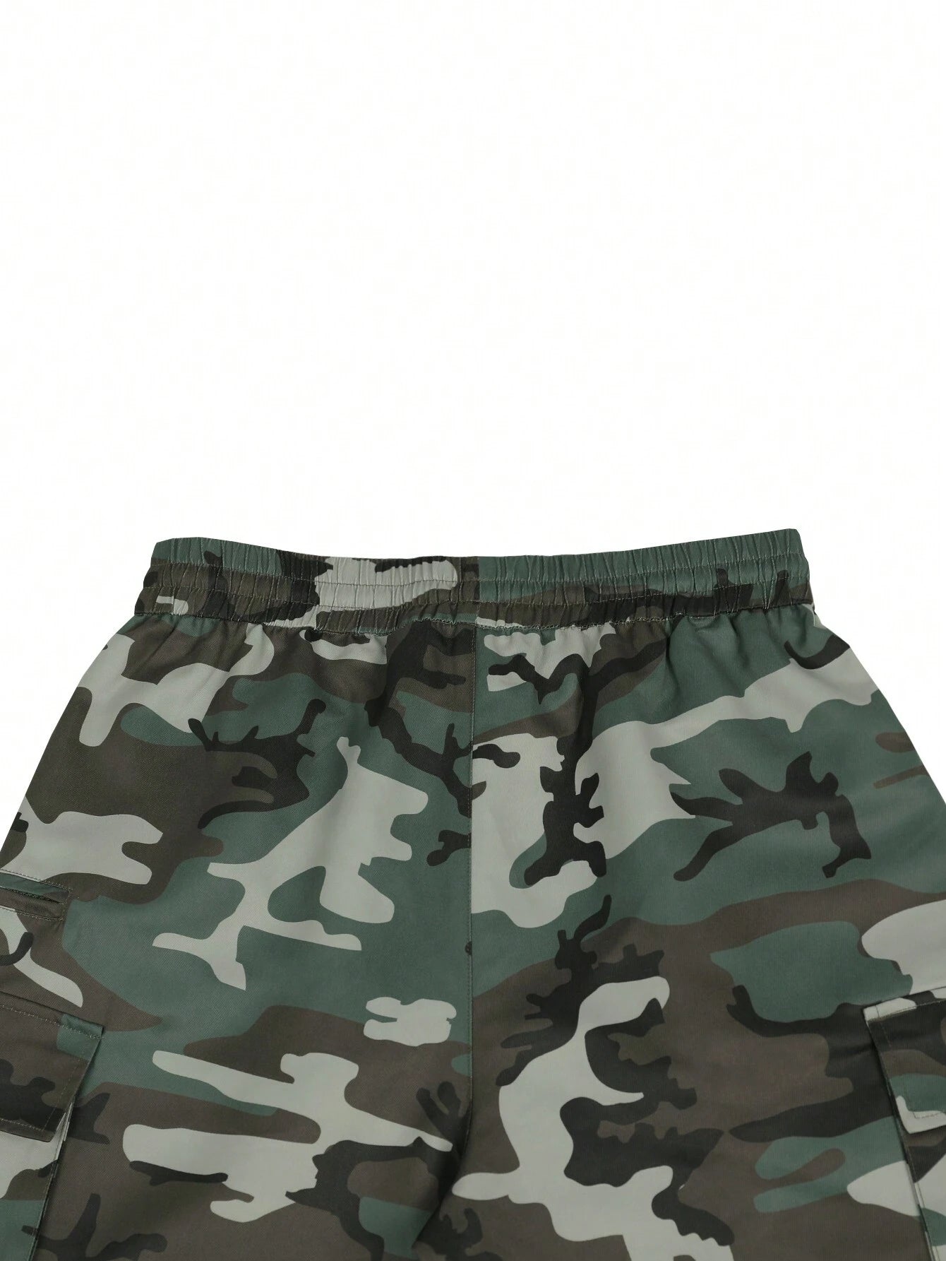 Manfinity Homme Men Camo Print Flap Pocket Drawstring Waist Cargo Pants