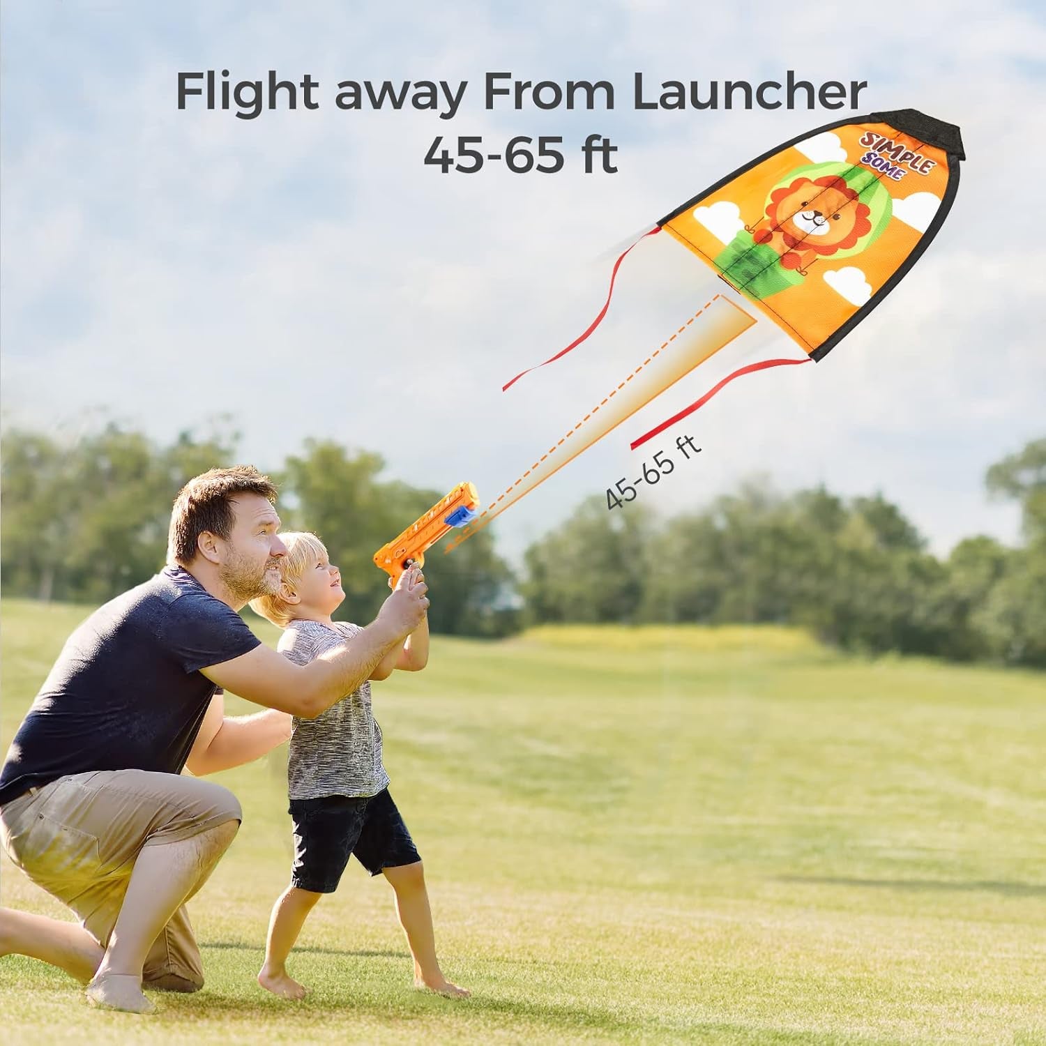 5 Year Old Boy Gift, Kite Launcher Toy Gun with 3 Pcs Kite Toy Set Outdoors Flying Toys Age 4 5 6 7 8+ Years Old Boys Girls Best Gift