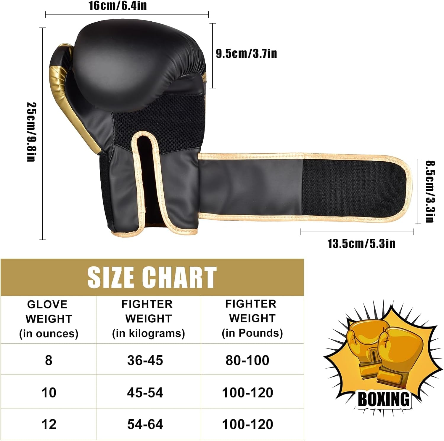 Boxing Gloves PU Sparring Gloves, Kickboxing Gloves for Outdoor Sports Training, Muay Thai, Training Sparring, Fighting, Kickboxing, Punch Bag Boxing for Men & Women