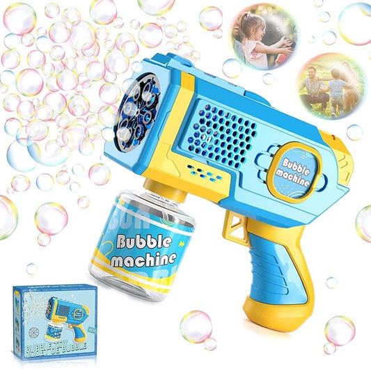 Bubble Gun for Kids Bubble Machine for Boys Girls Toddlers Automatic Blower Toys Summer Electric Blaster Bath Bubbles Maker for Ages 3 4 5 6 7 8 Outdoor Party Birthday Gift (Blue)