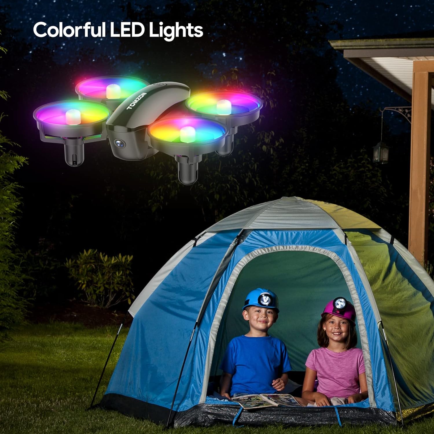 Drone with Camera 1080P, LED Kids Drone 