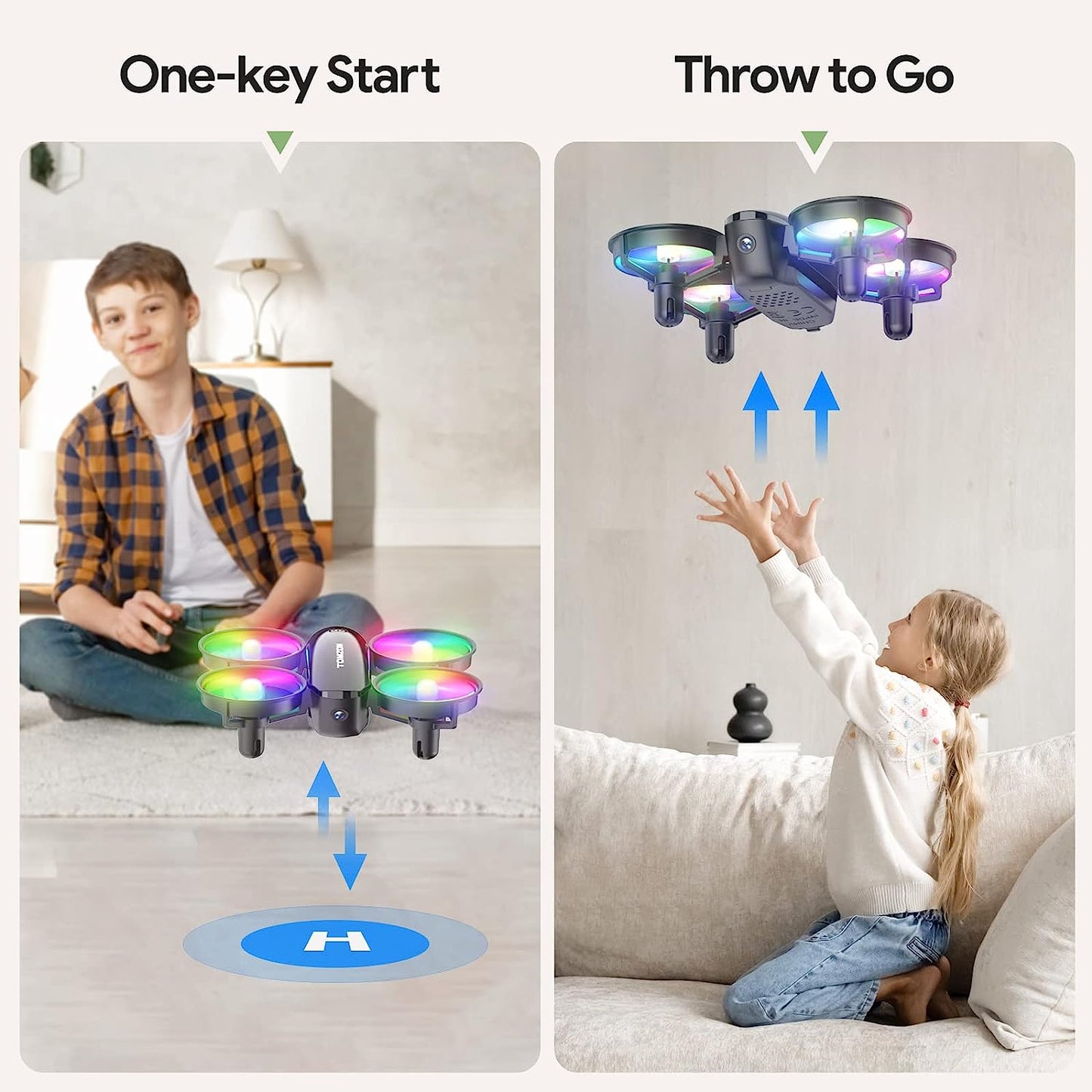 Drone with Camera 1080P, LED Kids Drone 