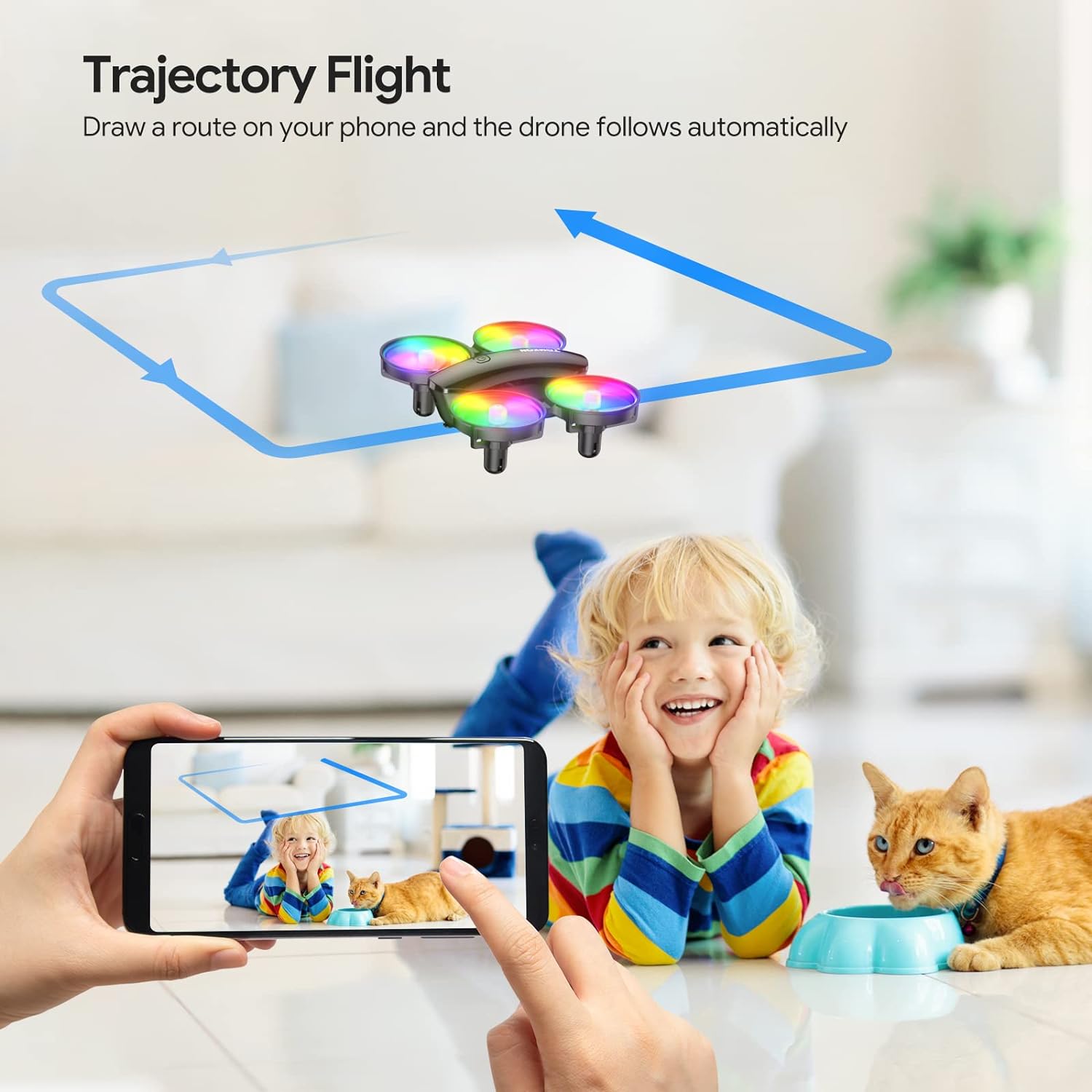 Drone with Camera 1080P, LED Kids Drone 