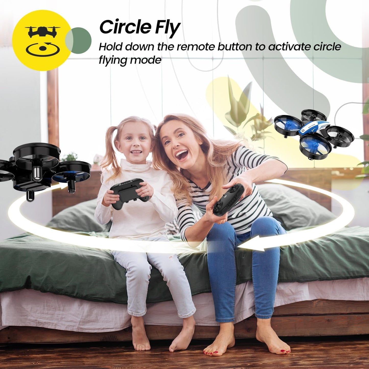 Mini Drone for Kids and Beginners RC Nano Quadcopter Indoor Small Helicopter Plane with Auto Hovering, 3D Flip, Headless Mode and 3 Batteries, Great Gift Toy for Boys and Girls, Blue