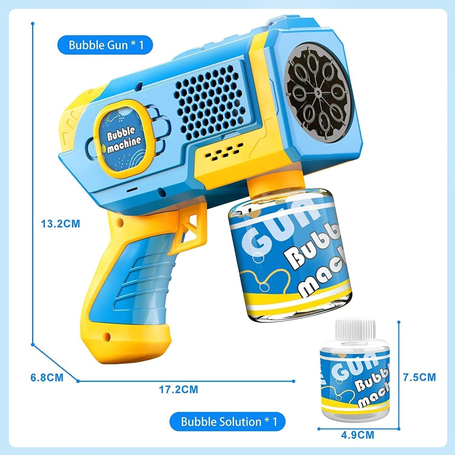 Bubble Gun for Kids Bubble Machine for Boys Girls Toddlers Automatic Blower Toys Summer Electric Blaster Bath Bubbles Maker for Ages 3 4 5 6 7 8 Outdoor Party Birthday Gift (Blue)