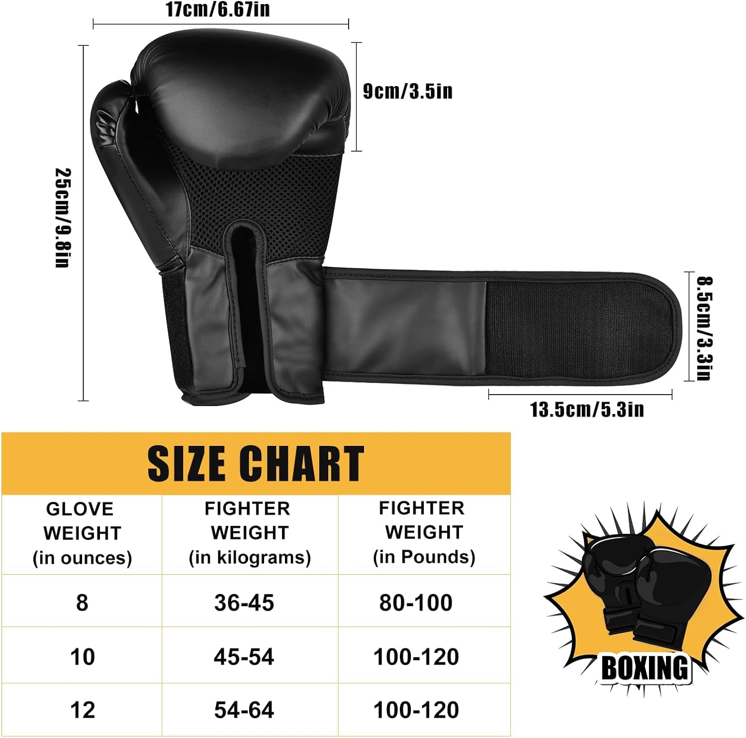 Boxing Gloves PU Sparring Gloves, Kickboxing Gloves for Outdoor Sports Training, Muay Thai, Training Sparring, Fighting, Kickboxing, Punch Bag Boxing for Men & Women