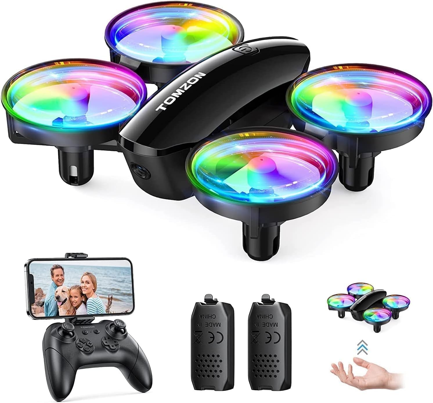 Drone with Camera 1080P, LED Kids Drone 