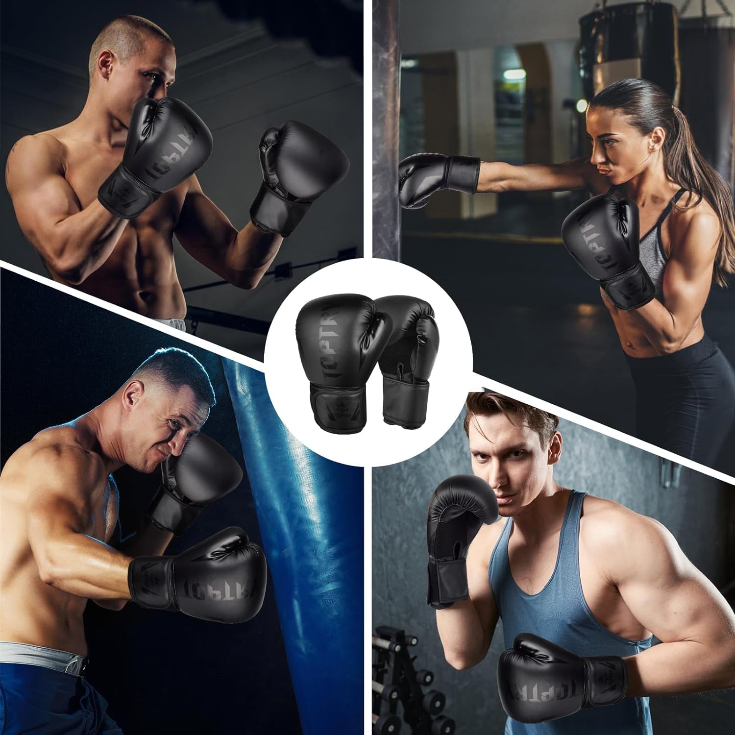 Boxing Gloves PU Sparring Gloves, Kickboxing Gloves for Outdoor Sports Training, Muay Thai, Training Sparring, Fighting, Kickboxing, Punch Bag Boxing for Men & Women