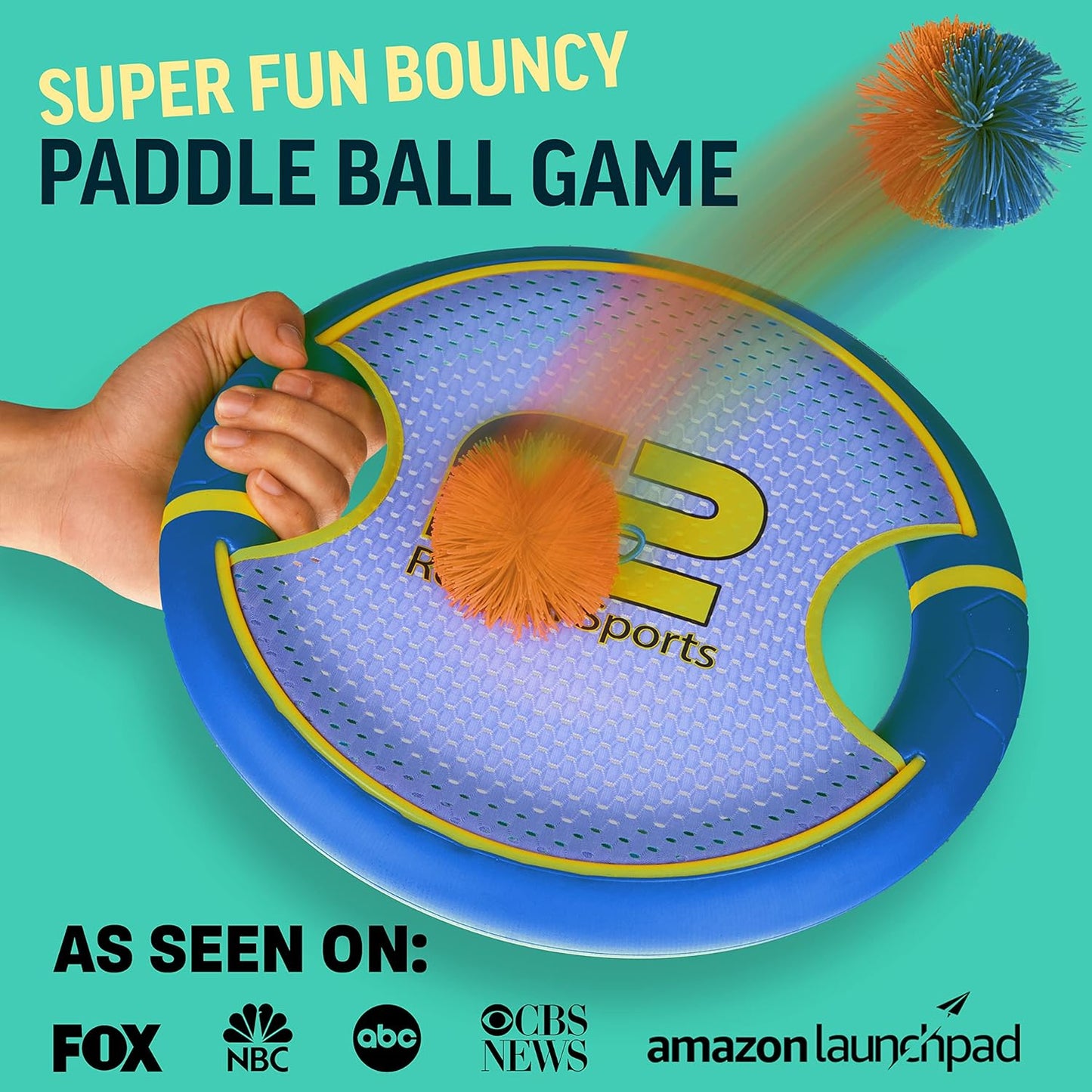 Bouncy Paddle Ball Game & Frisbee Disc: Outdoor Games for Kids Frisbees Toss and Catch Stringy Balls Set for Yard Games, Beach Games & Pool outside Toys for Kids All Ages. Toy Gifts for Boys & Girls